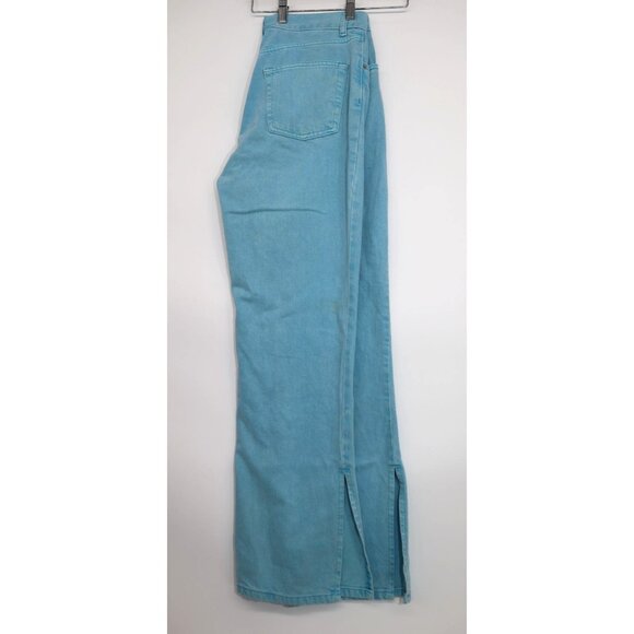 Topshop Womens Light Blue Denim Straight Leg Jeans UK 12 / US 30 With Side Slits - Picture 14 of 15
